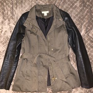 Faux leather army jacket